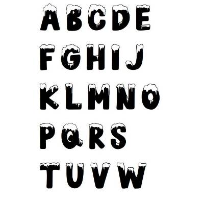 Kreuzstich Vorlage Alphabet Schneeschrift Großbuchstaben und Zahlen für Handstickerei