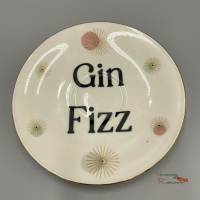 Vintage Wandteller "Gin Fizz" – Upcycling Deko mit Spruch