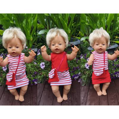 Stickdatei Set Sommer Puppenkleidung für 43cm Baby Puppe – Rock, Oberteil & Tasche von Design-by-Jasmina
