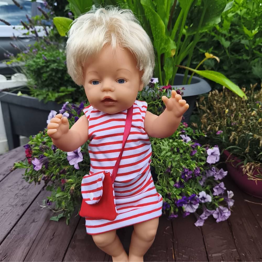 Stickdatei Set Sommer Puppenkleidung für 43cm Baby Puppe – Rock, Oberteil & Tasche von Design-by-Jasmina Bild 6
