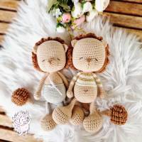 Handgemachter gehäkelter Löwe aus Bio-Baumwolle – Geschenk für Babys, Leon & Sternzeichen Löwe