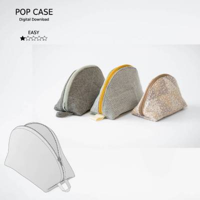 SCHNITTMUSTER, Deutsch Englisch, "Pop Case", Kosmetiktasche, Utensilo, Pouch, einfaches Schnittmuster