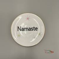 Wandteller "namaste" – Vintage Upcycling Deko mit Spruch