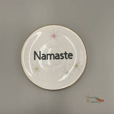 Wandteller "namaste" – Vintage Upcycling Deko mit Spruch