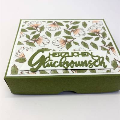 Geburtstagskuchen Bausatz – Handgemachte Geschenkverpackung 12x10x3 cm aus Tonkarton