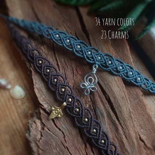 Makramee Choker Fußkettchen Oberarmband Halsband // 3in1 Messing ELISA