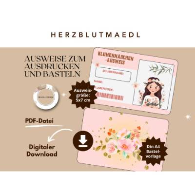 Personalisierter Blumenmädchen-Ausweis – Das perfekte Mitgebsel & Deko für deine Hochzeit