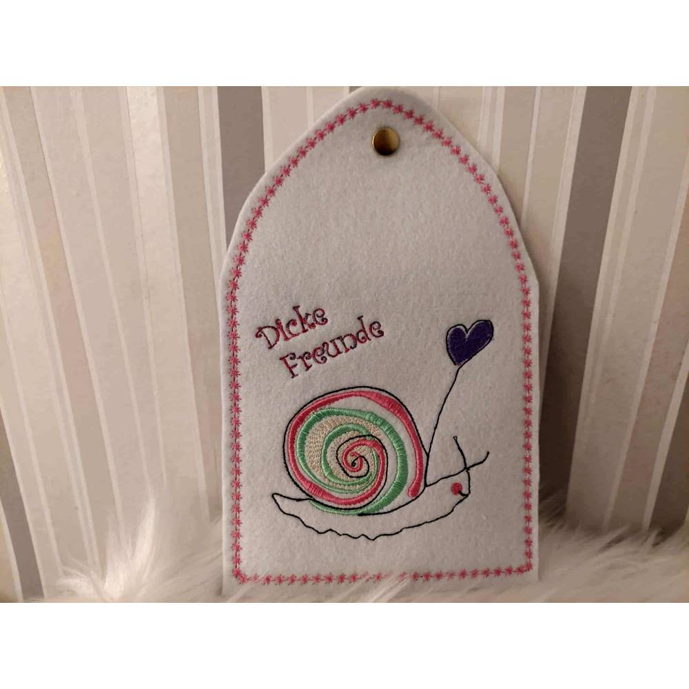 Gruß Schnecke Stickmuster 10x10 cm – Niedliche Schnecke mit Luftballon für Kinder, Geschenke & Deko Bild 9