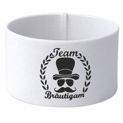 gummielastische Armbinde 10 cm Höhe bedruckt mit TEAM BRÄUTIGAM