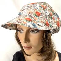 Ultra leichte Sommerkappe/ Schirmmütze aus feinem Baumwollstoff mit schönem Pferdemuster, free size