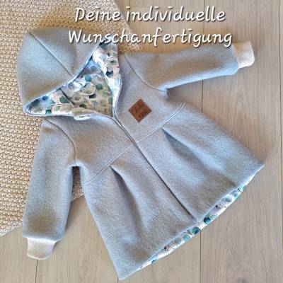 Wollwalkmantel individuell handgenäht  – Wunschdesign & Mitwachsbündchen