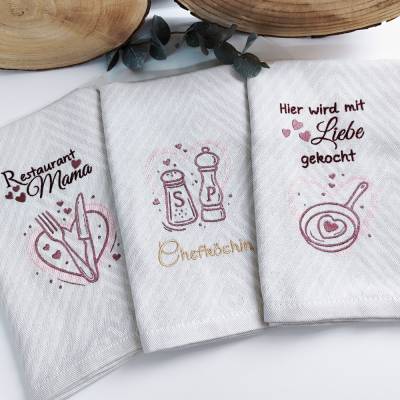 Stickdatei Set Kochliebe – 24 Küchenmotive ab 10x10 cm für Deko & Geschenke