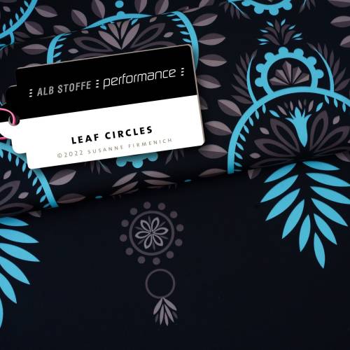 Albstoffe Performance, Leaf Circles Rapport, Vier-Wege-Stretch