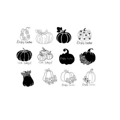 Kürbis Liebe Kürbiszeit Bundle PNG SVG Datei - Download Plotterdatei Plotter File - Herbst Fall Kürbis Autumn Pumpkin 