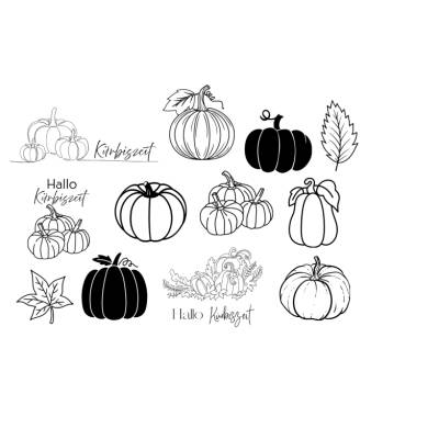 Kürbis Liebe Kürbiszeit Bundle PNG SVG Datei - Download Plotterdatei Plotter File - Herbst Fall Kürbis 