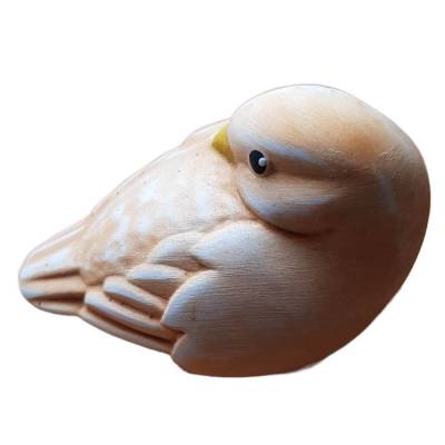 Keramikvogel gelb vintage – Sammlerstück aus den 80er Jahren, unbenutzt, 7 cm hoch