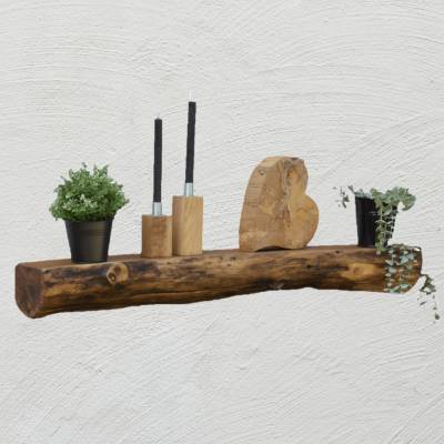 Wandregal, Eichenbalken, Unikat aus der Natur, Konsole, Dekoration mit Nutzfläche
