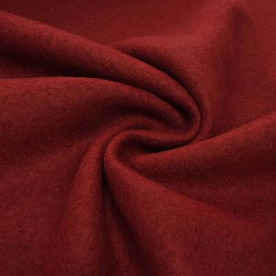 Stoff Ital. Merino Feinwalk Walkloden aus 100% Merinowolle uni weinrot bordeaux rot Kleiderstoff Mantelstoff