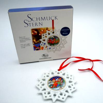 Hutschenreuther Weihnachtsstern 1996 von Rudolf Pastor – Vintage Christbaumschmuck Porzellan