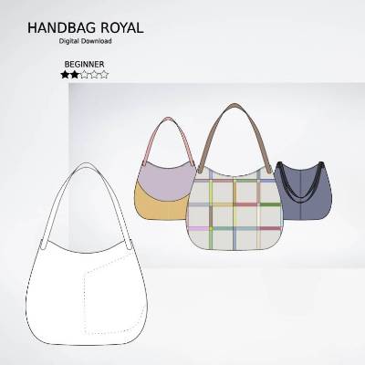 PDF SCHNITTMUSTER deutsch & englische Sprache, Handtasche ROYAL, e-book Shopping Tote, Schultertasche Diy Nähprojekt