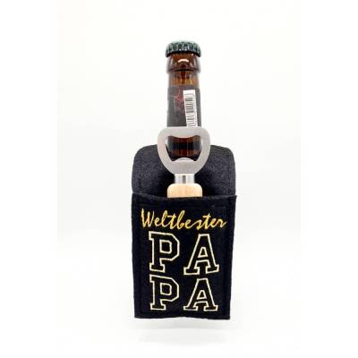Stickdatei Flaschenöffner Tasche Weltbester Papa ITH | Geschenkidee Bierliebhaber
