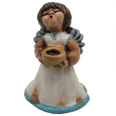 Bozener Engel weiß Kerzenhalter Thun 10,5 cm – Vintage Weihnachtsengel