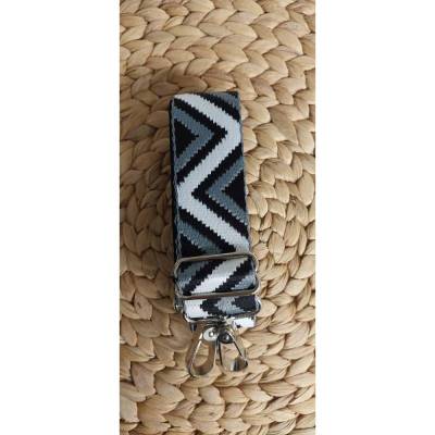 Taschengurt verstellbar schwarz-grau, Gurtband mit Karabiner in vielen verschiedenen Farben