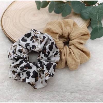 Scrunchies - Set - Haargummis * Leoparden * Musselin