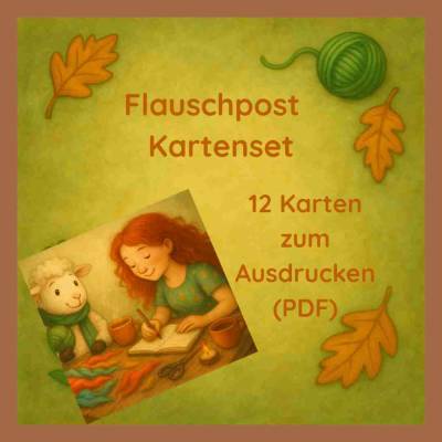 Kartenset „Flauschpost“ – 12 liebevolle Karten (PDF) zum Selbstausdrucken & Verschenken