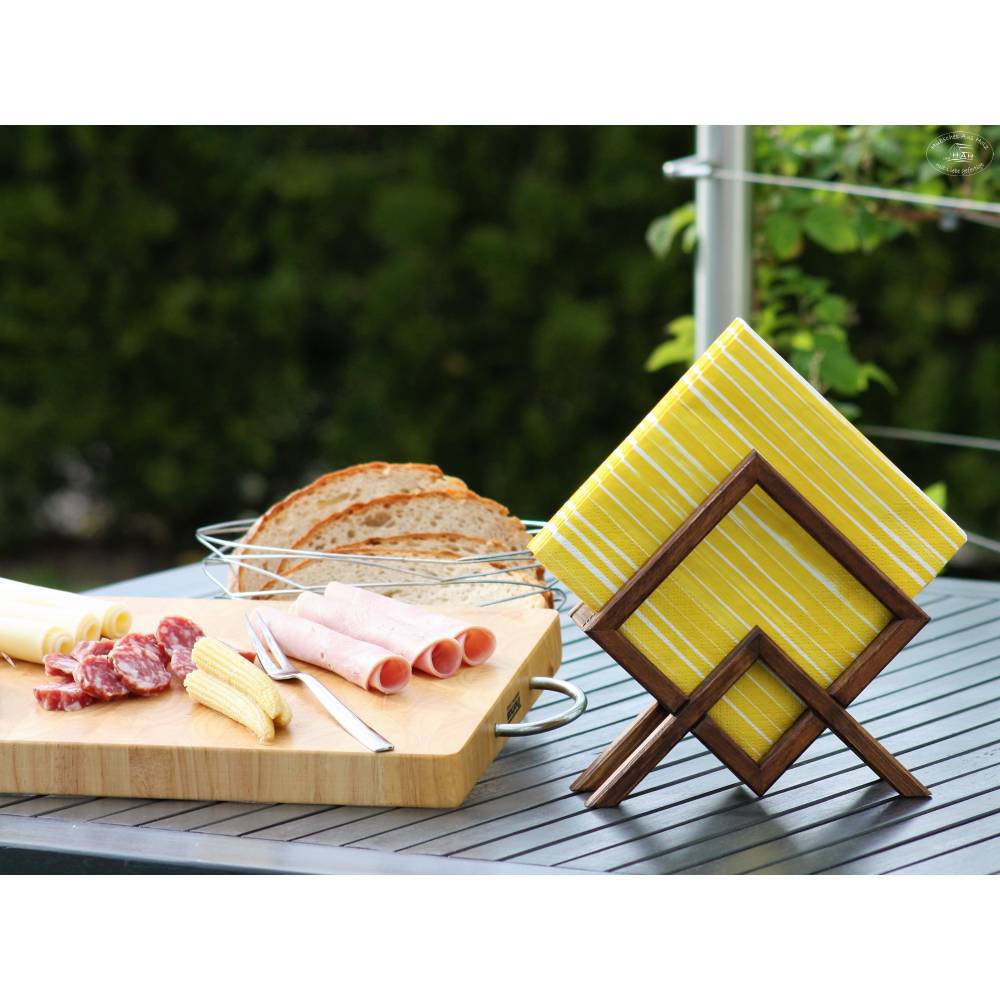 Serviettenhalter aus Holz, braun / Serviettenständer / Alltagshelfer