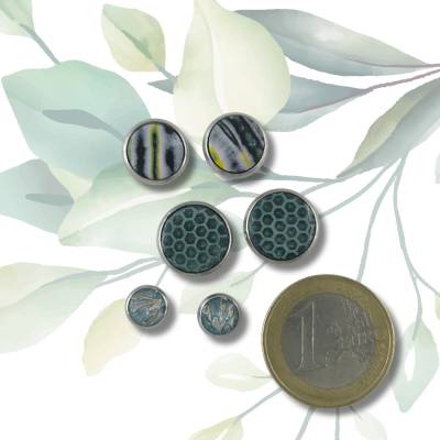 PP5 Handgemachte Edelstahl Ohrstecker 8-12-und 14 mm