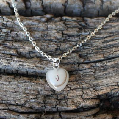 Anhänger Herz mit Babyhaaren und Initialen