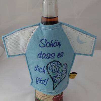 Flaschen Shirt Schön dass es dich gibt – Personalisiertes Geschenk für Piccolos, Miniweinflaschen & kleine Bierflaschen