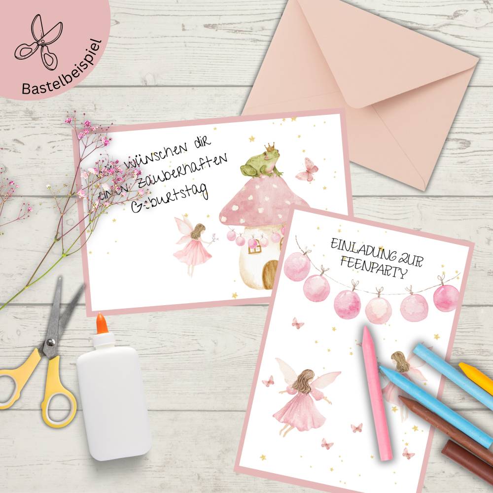DigiStamp-Set Feenland Rosa Set 2: fünf zauberhafte PNG-Motive für Karten, Basteln & Scrapbooking Bild 3