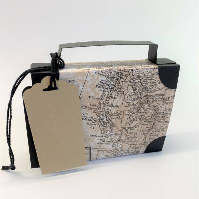 Koffer aus Karton – Handgemachte Geschenkverpackung für Urlaub, Reisegutschein oder Geldgeschenk (15x11x3,5cm)