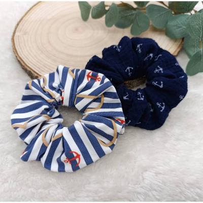 Scrunchies - Set - Haargummis * Anker * Musselin