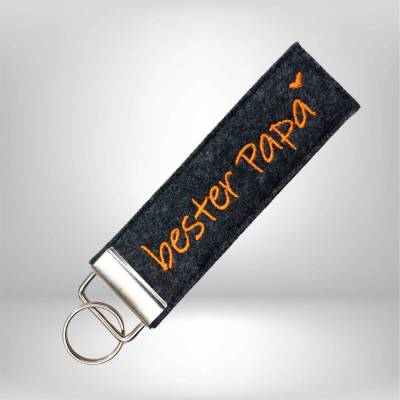 Personalisierter Filz Schlüsselanhänger mit Name & Herz – Farbwahl, bestickt, vegan