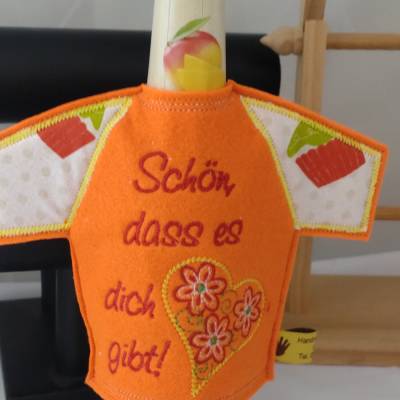 Flaschen Shirt Schön dass es dich gibt – Personalisiertes Geschenk für Piccolos, Miniweinflaschen & kleine Bierflaschen