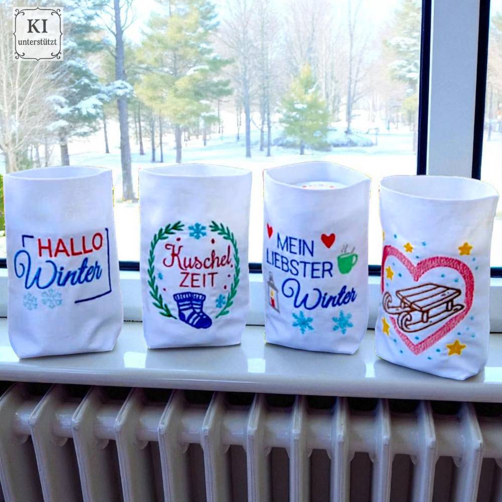 Stickdateien Set Winterzauber: 23 Motive (46 Dateien) ab 10x10 cm – Winter Deko & Geschenke Bild 1