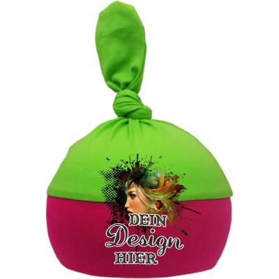 Baby 1-Zipfel Mütze Multicolor personalisiert mit deinem Wunschmotiv, individuell bedruckt mit Text, Logo, Foto