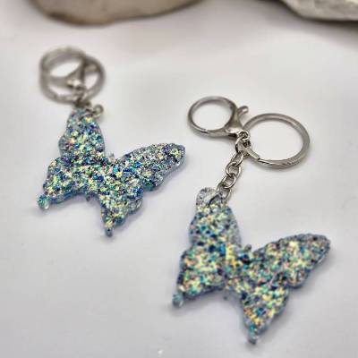 Taschenanhänger Schmetterling Glitzer