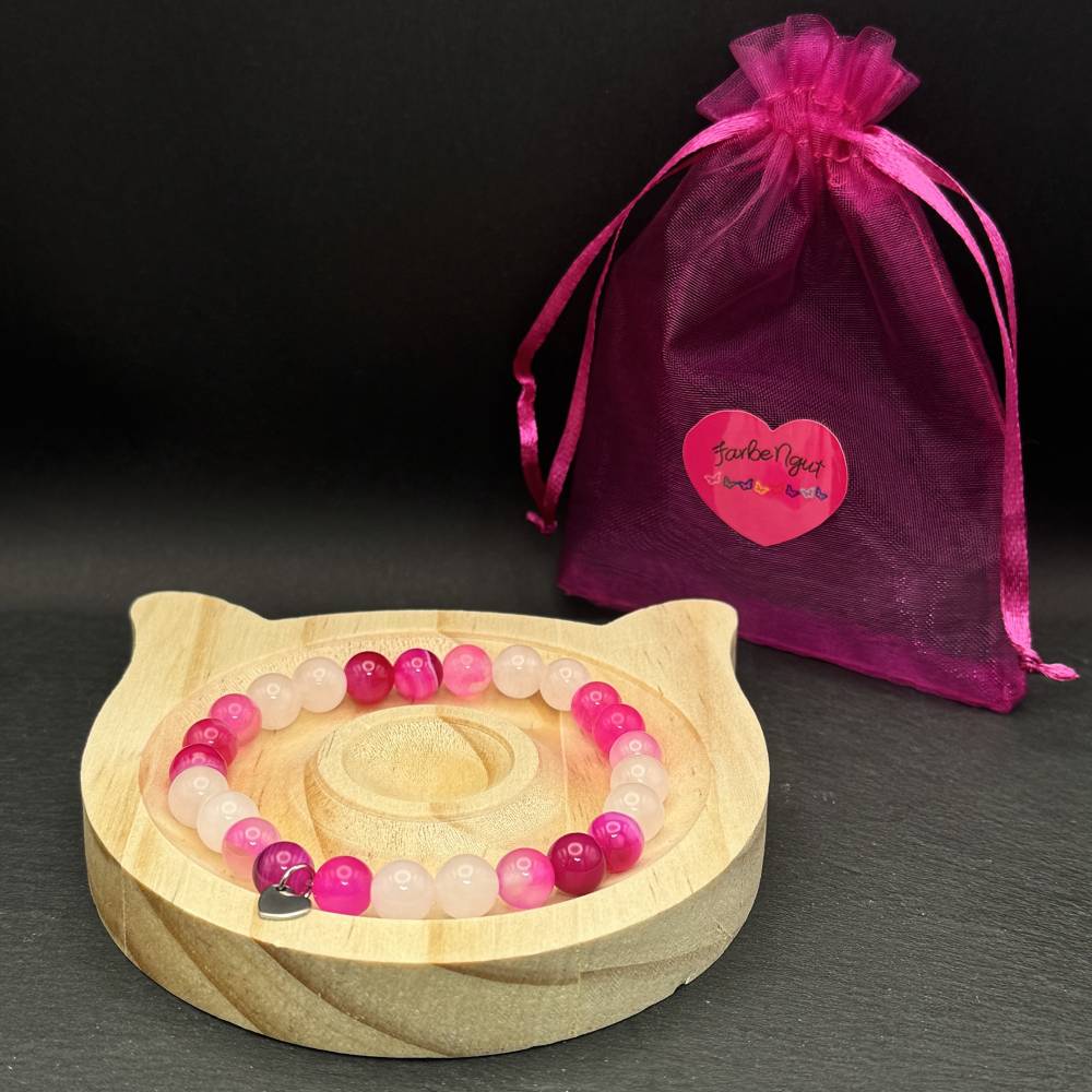 Naturstein Armband Hei es Pink Achat Rosenquarz Silber Herz naturstein-armband-hei-es-pink-achat-rosenquarz-silber-herz