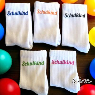 Schulkind Socken,Tennissocken, Personalisierbar, Strümpfe, Geschenkidee Einschulung