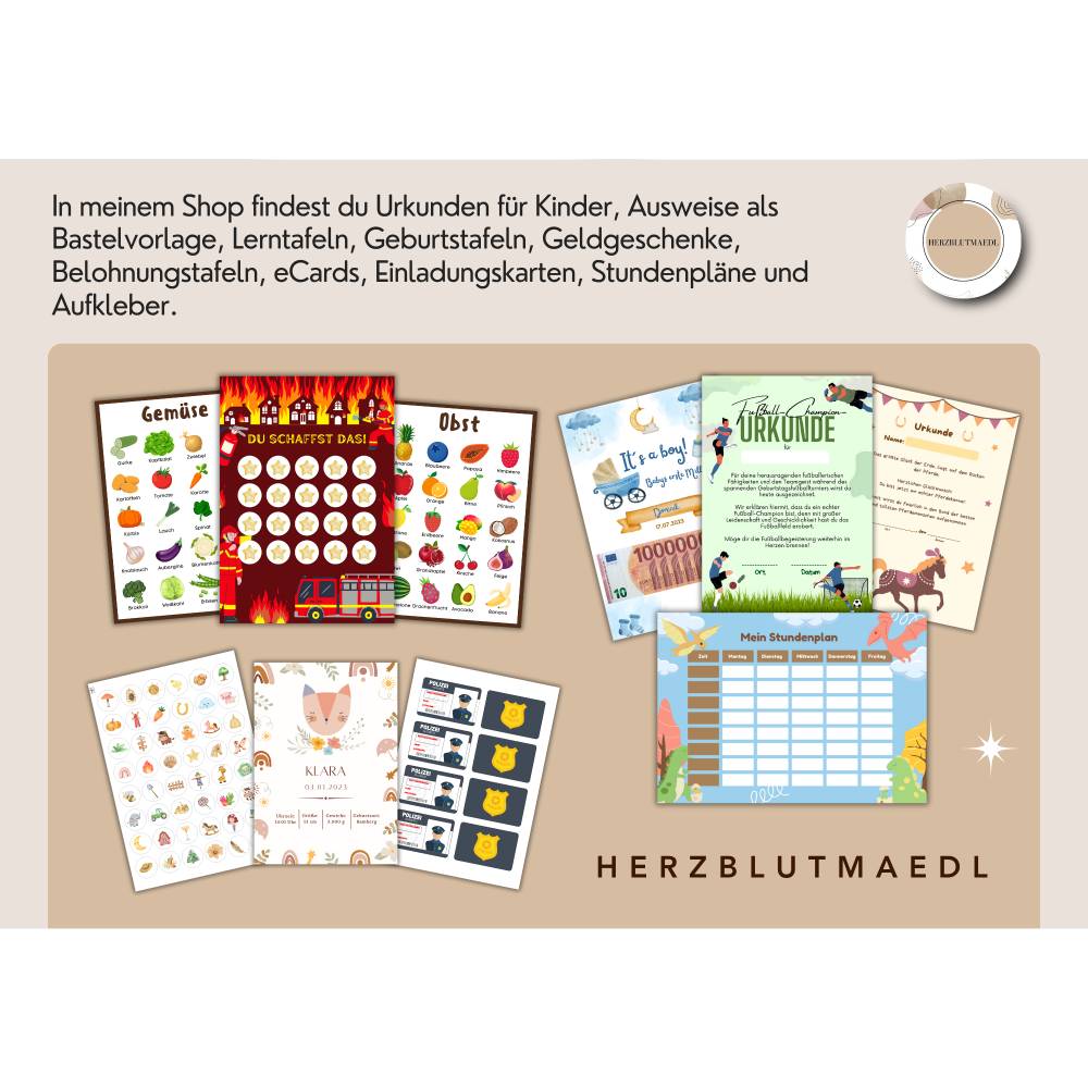 Urkunde für Kinder zum Thema Schlittschuhfahren – PDF zum Download, A4 zum Ausdrucken, personalisierte Kinderurkunde Bild 9