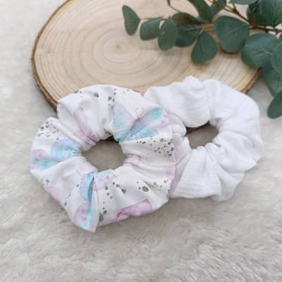 Scrunchies - Set - Haargummis * Schmetterling * Musselin
