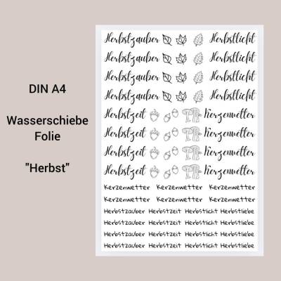 Wasserschiebefolie DIN A4 für Kerzen ~ "Herbst" Kerzentattoo ~ Kerzensticker Herbstzeit