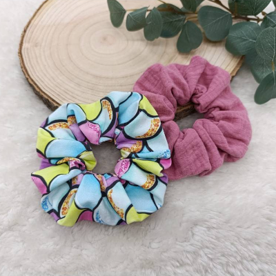 Scrunchies - Set - Haargummis * Fischschuppen * Musselin