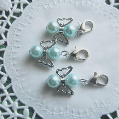 Set Maschenmarkierer Engel aus Glasperlen und einem Karabiner Strickzubehör