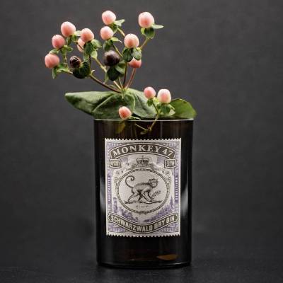 Upcycling Ginflasche als Vase – Nachhaltiges Geschenk für Gin-Liebhaber & Wohnaccessoire im netten Karton