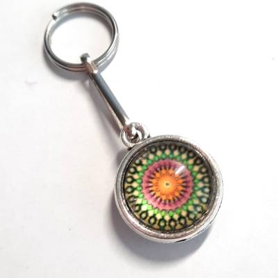 Motorik Helfer Kugel Reißverschluss-Zieher Schlüßelanhänger Metall Glas Cabochon Rosette 11